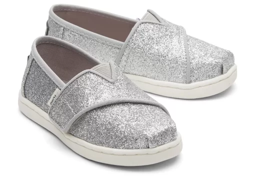 Kinder TOMS *Glitzer Alpargatas Silber