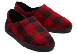 Herren TOMS Hausschuhe*Hausschuhe Ezra Red Buffalo Plaid