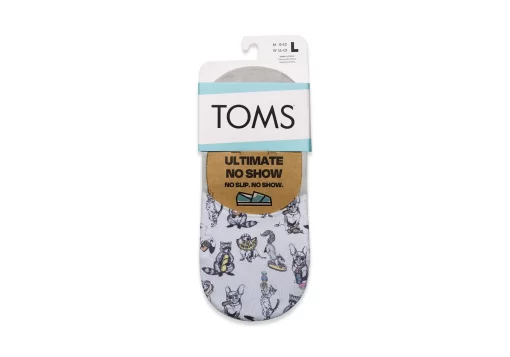 Damen TOMS *Kuschelige Ultimate-No-Show-Socken Mit Susen Tiermustern Grau