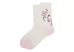 Damen TOMS *Light Cushioned Crew Socks Flamingos White Flamingo