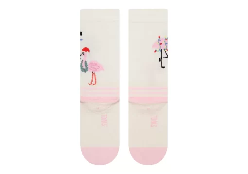 Damen TOMS *Light Cushioned Crew Socks Flamingos White Flamingo