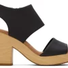 Damen TOMS Heels & Wedges*Majorca Leather Platform Sandal Schwarzes Leder