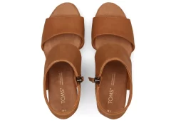 Damen TOMS Heels & Wedges*Majorca Leather Platform Sandal Hellbraunes Leder