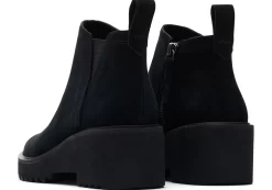 Damen TOMS Stiefeletten*Maude Black Suede Wedge Boot Suede Schwarz