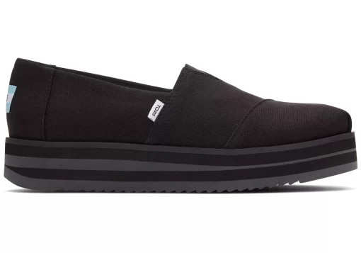 Damen TOMS Slipper*Midform Alpargata Schwarz