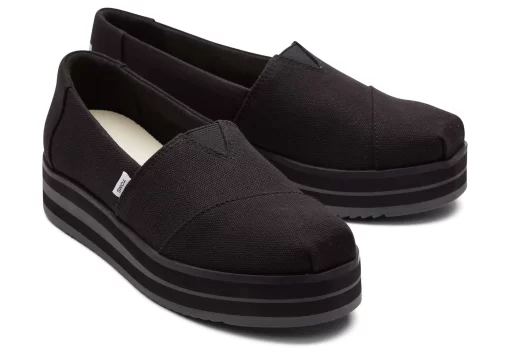 Damen TOMS Slipper*Midform Alpargata Schwarz