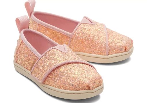 Kinder TOMS *Mini-Alpargata Mit Chunky-Glitzer Pink Glitter