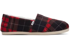 Damen TOMS Hausschuhe*Plaid Alpargata Rot