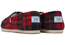 Damen TOMS Hausschuhe*Plaid Alpargata Rot