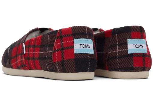 Damen TOMS Hausschuhe*Plaid Alpargata Rot