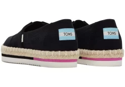 Damen TOMS Plateauschuhe*Plateau Alpargatas Schwarz