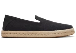 Herren TOMS Espadrilles*Santiago Recycled Cotton Schwarze Recycelte Baumwolle