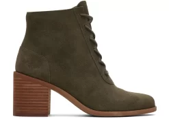 Damen TOMS Heels & Wedges*Schnurstiefel Evelyn Suede Olive