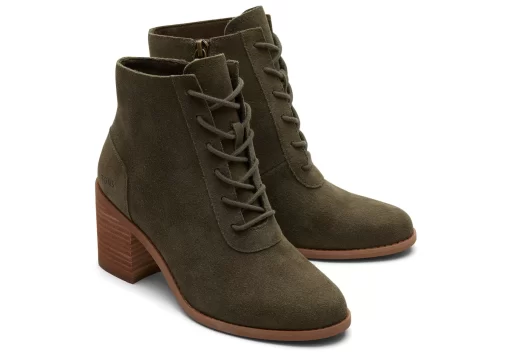 Damen TOMS Heels & Wedges*Schnurstiefel Evelyn Suede Olive