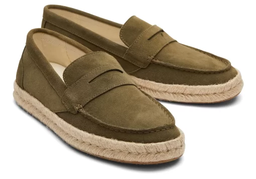 Herren TOMS Espadrilles*Stanford 2.0 Rope Espadrille Suede Dunkelolivengrunes Suede