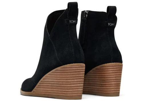 Damen TOMS Heels & Wedges*Sutton Black Suede Wedge Boot Suede Schwarz