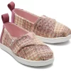 Kinder TOMS *Tiny Alpargata Plaid Tweed Toddler Shoe Pink Quartz