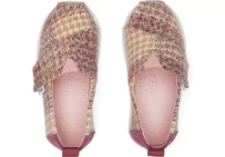 Kinder TOMS *Tiny Alpargata Plaid Tweed Toddler Shoe Pink Quartz