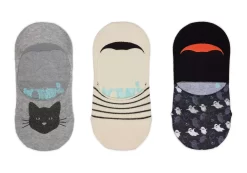 Damen TOMS *Ultimate No Show Socks Spooky 3 Pack Cat Stripes Ghosts