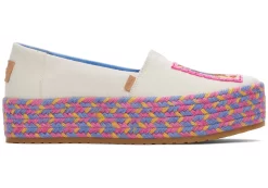 Damen TOMS Plateauschuhe*Valencia Frida Kahlo Plateau Espadrille Naturweis