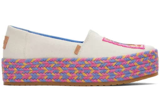 Damen TOMS Plateauschuhe*Valencia Frida Kahlo Plateau Espadrille Naturweis