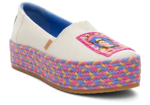 Damen TOMS Plateauschuhe*Valencia Frida Kahlo Plateau Espadrille Naturweis