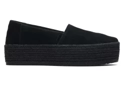 Damen TOMS Plateauschuhe*Valencia Plateau-Espadrille Suede Black