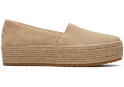 Damen TOMS Plateauschuhe*Valencia Plateau-Espadrille Suede Oatmeal