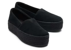 Damen TOMS Plateauschuhe*Valencia Plateau-Espadrille Suede Black