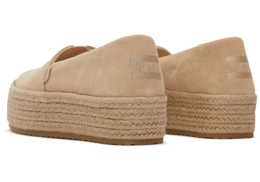 Damen TOMS Plateauschuhe*Valencia Plateau-Espadrille Suede Oatmeal