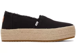 Damen TOMS Plateauschuhe*Valencia Platform Espadrille Canvas Schwarz