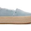 Damen TOMS Slipper*Valencia Platform Espadrille Washed Denim Pastellblau