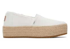 Damen TOMS Plateauschuhe*Valencia Platform Espadrille White Canvas