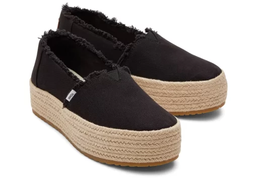 Damen TOMS Plateauschuhe*Valencia Platform Espadrille Canvas Schwarz