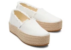 Damen TOMS Plateauschuhe*Valencia Platform Espadrille White Canvas